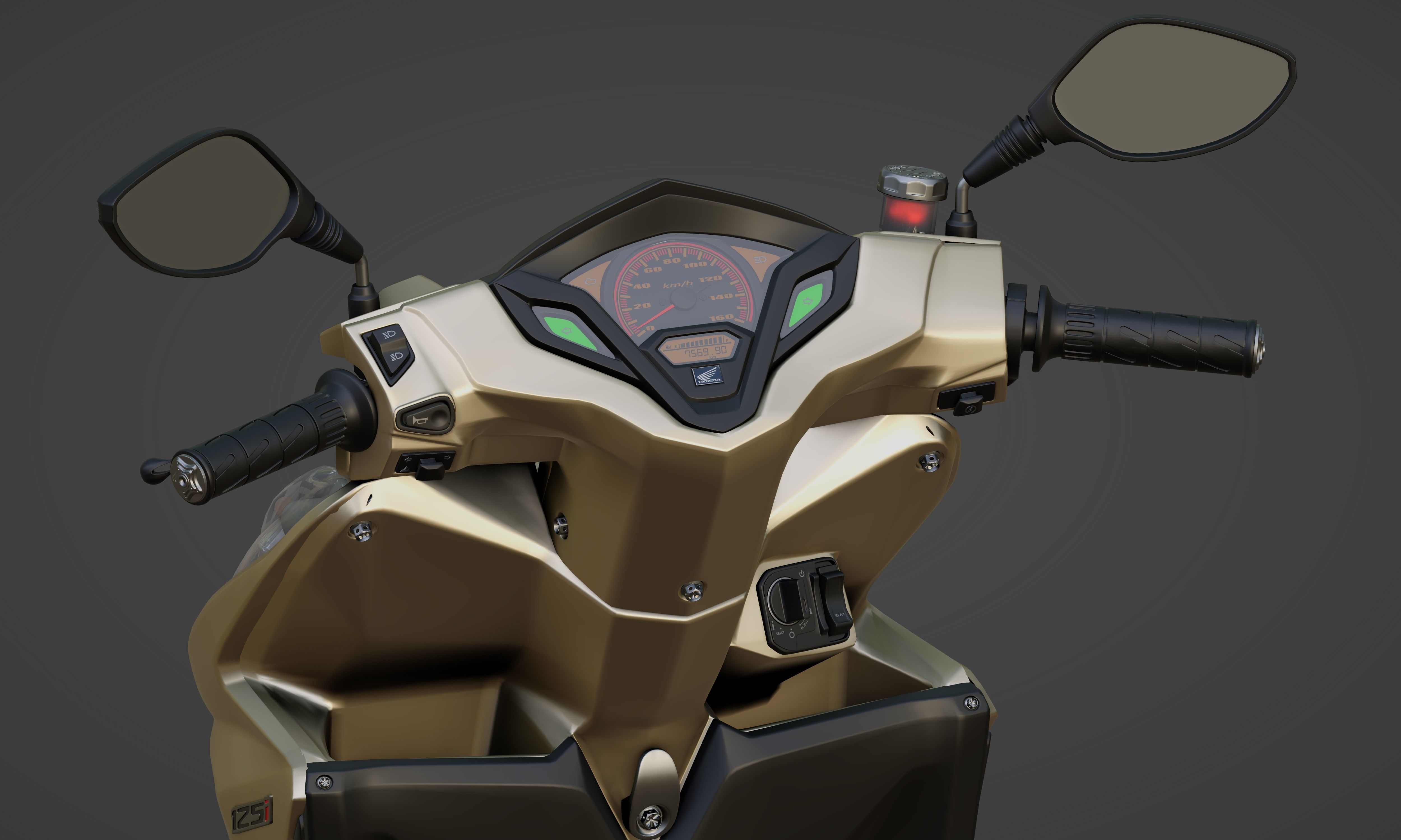Vario 125 KZR 3D Modelling Low-poly 3D model_7