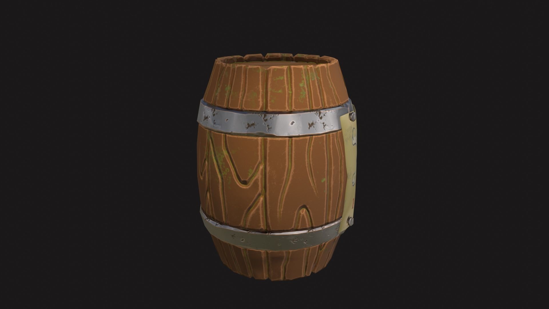 Gunpowder Barrel Low-poly 3D model_4