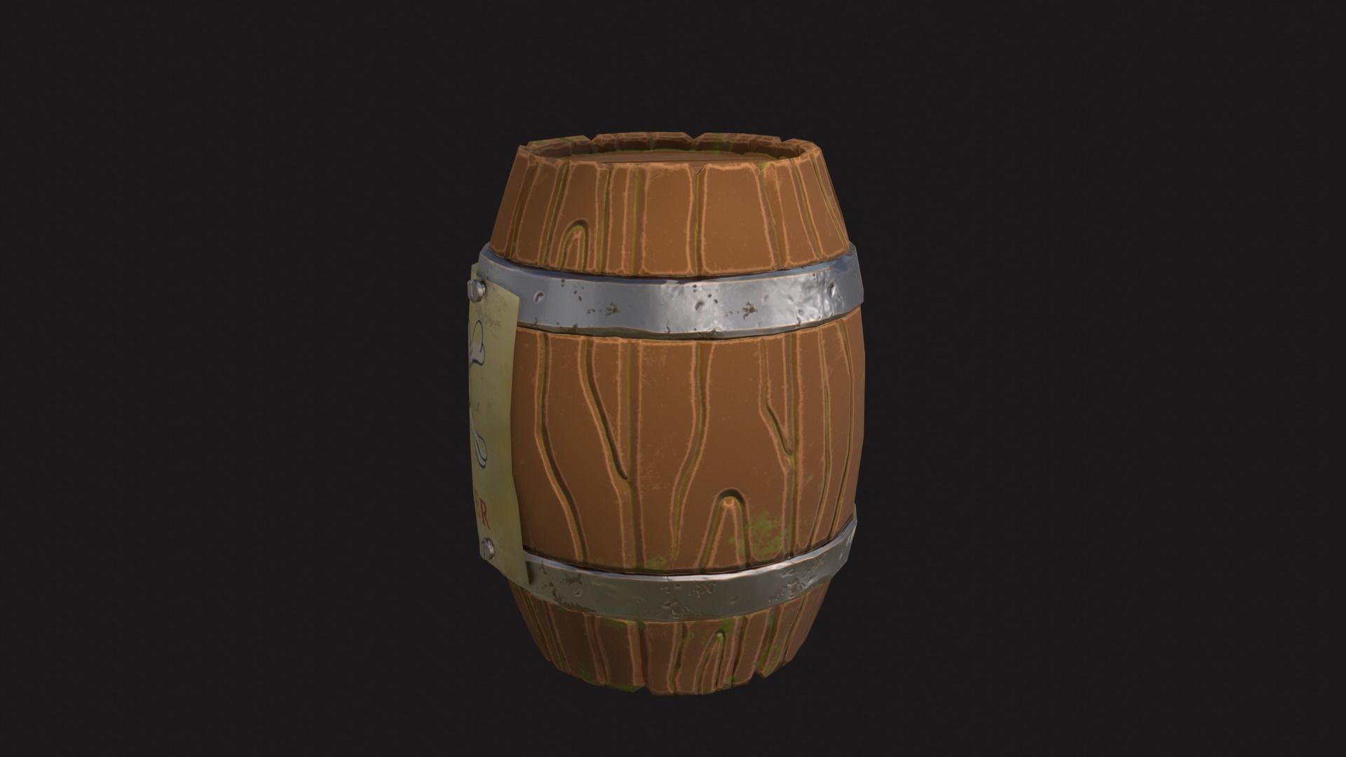 Gunpowder Barrel Low-poly 3D model_2