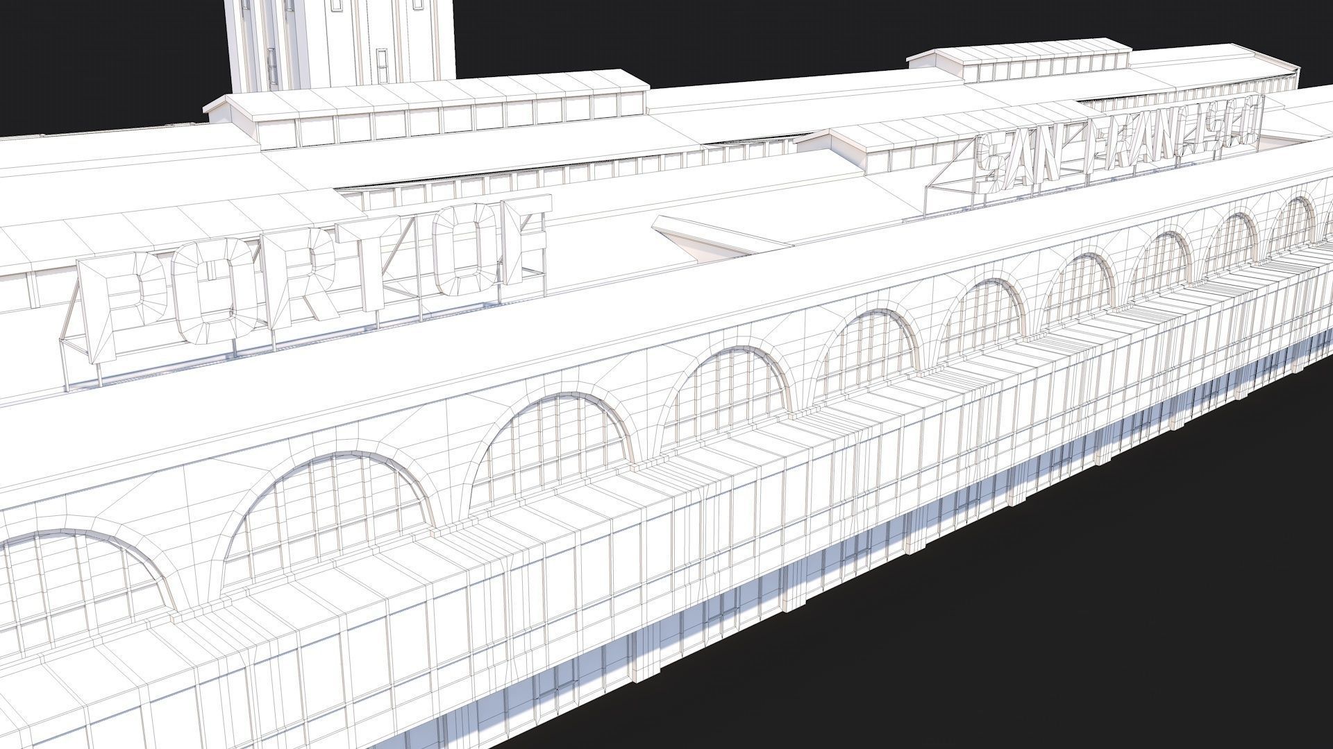 Ferry Building San Francisco  Low-poly 3D model_9