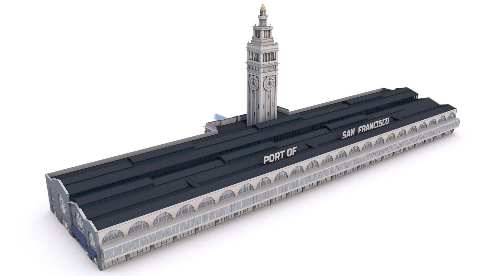 Ferry Building San Francisco  Low-poly 3D model_2