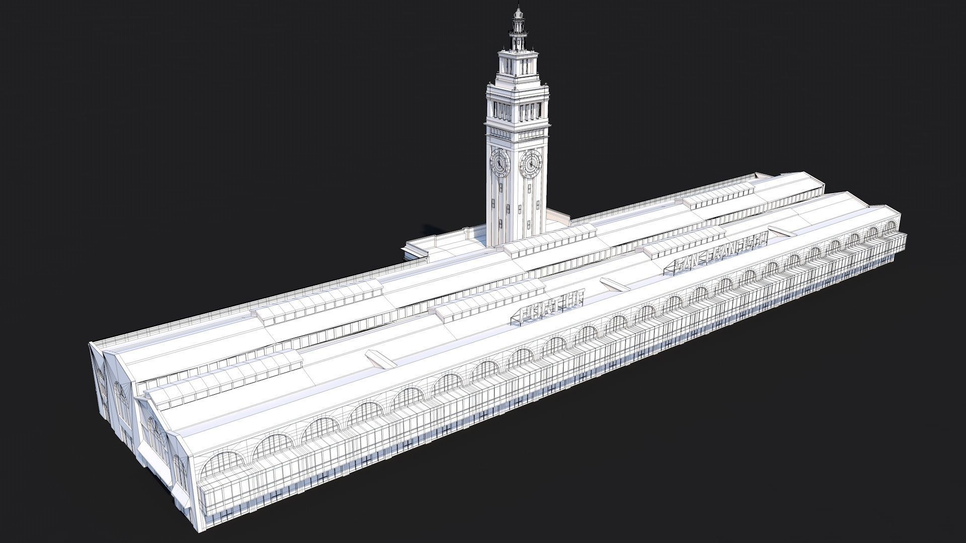 Ferry Building San Francisco  Low-poly 3D model_3
