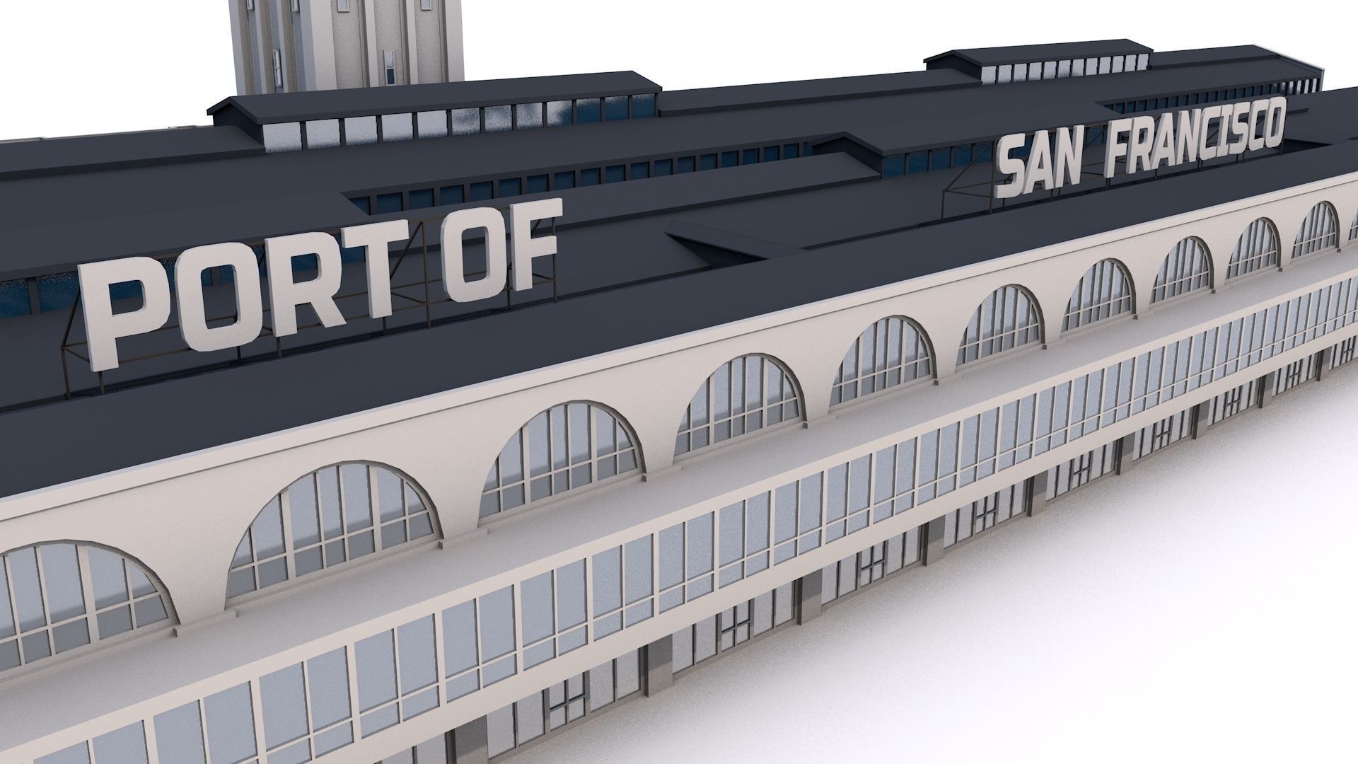 Ferry Building San Francisco  Low-poly 3D model_8