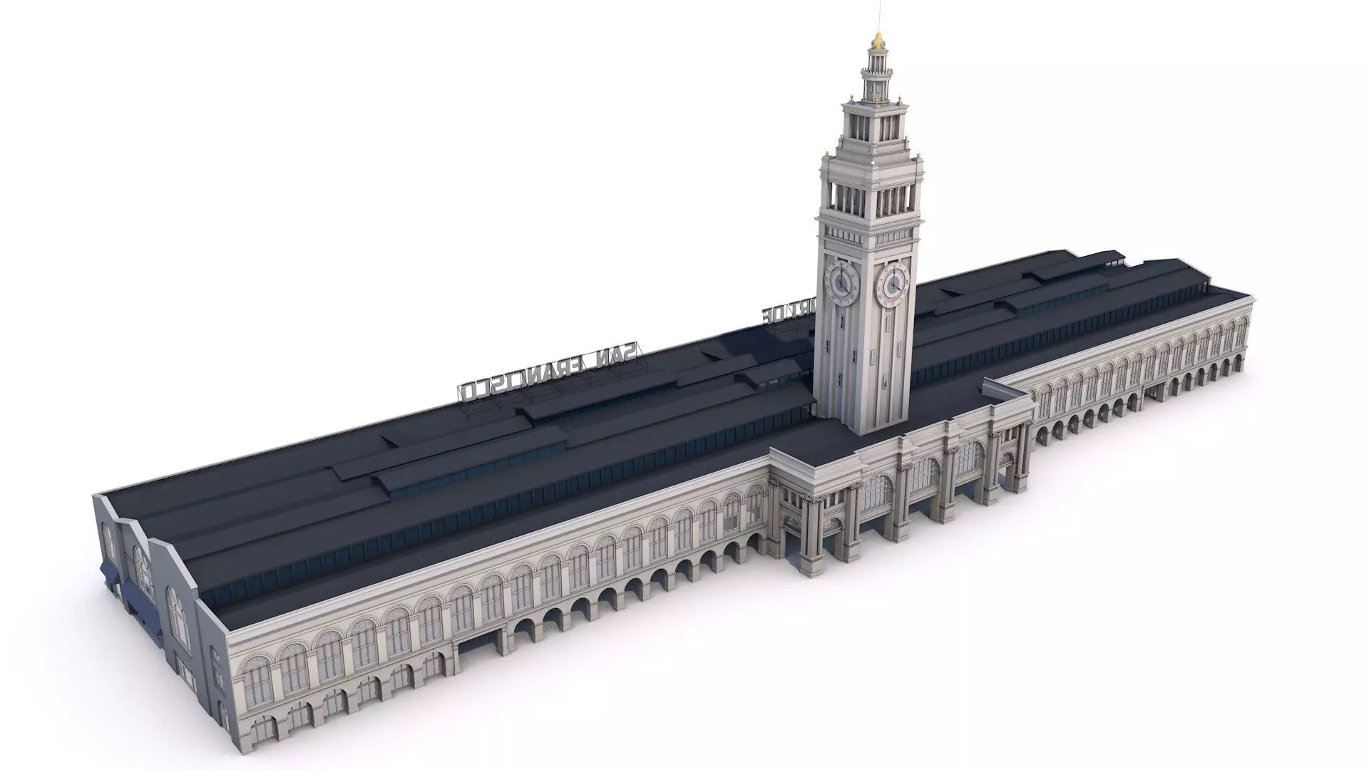Ferry Building San Francisco  Low-poly 3D model_0