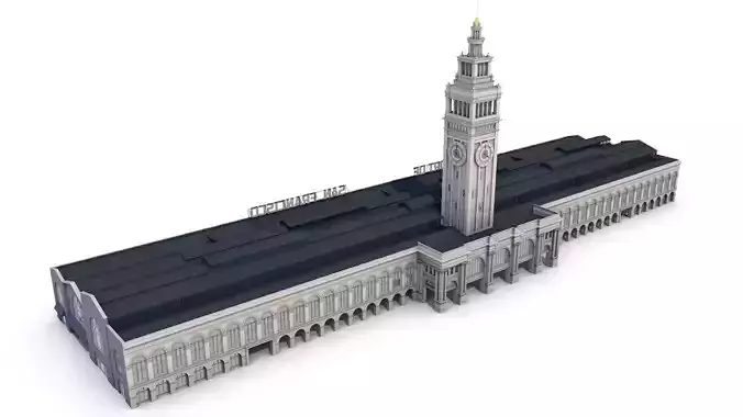 Ferry Building San Francisco  Low-poly 3D model