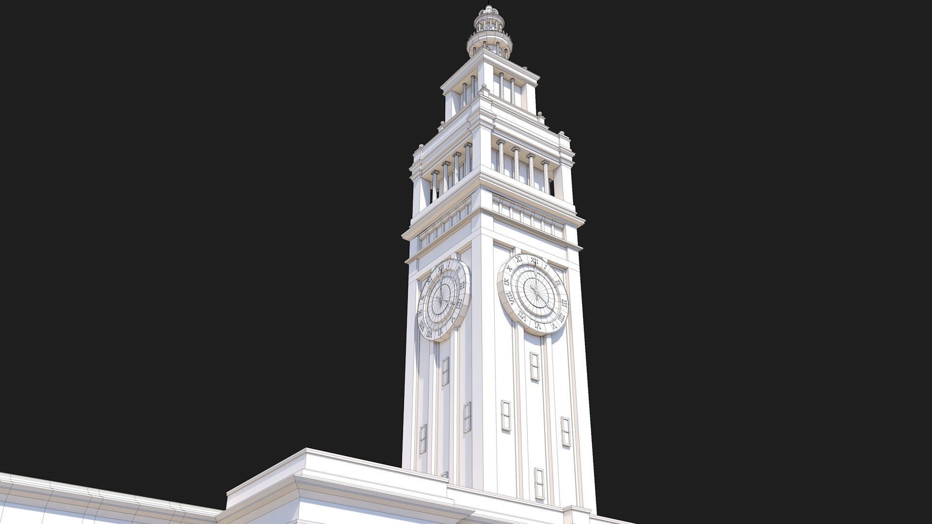 Ferry Building San Francisco  Low-poly 3D model_5