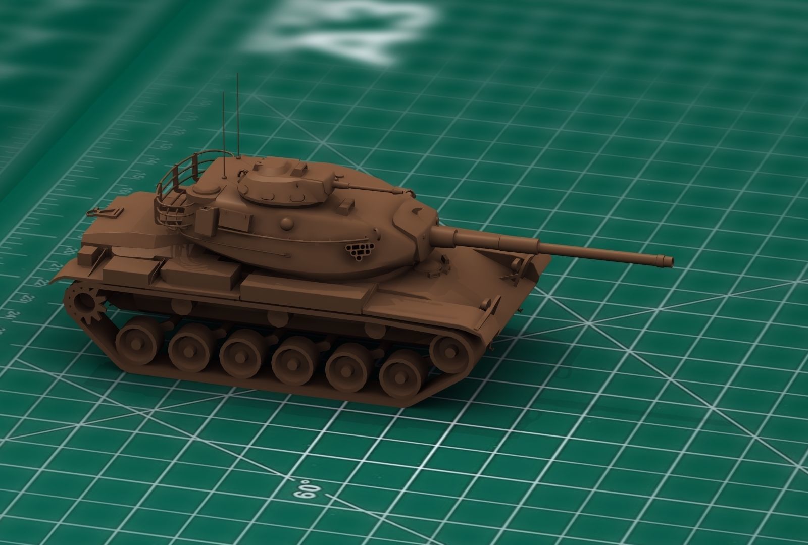 M60A3 Tank 3D print model_11