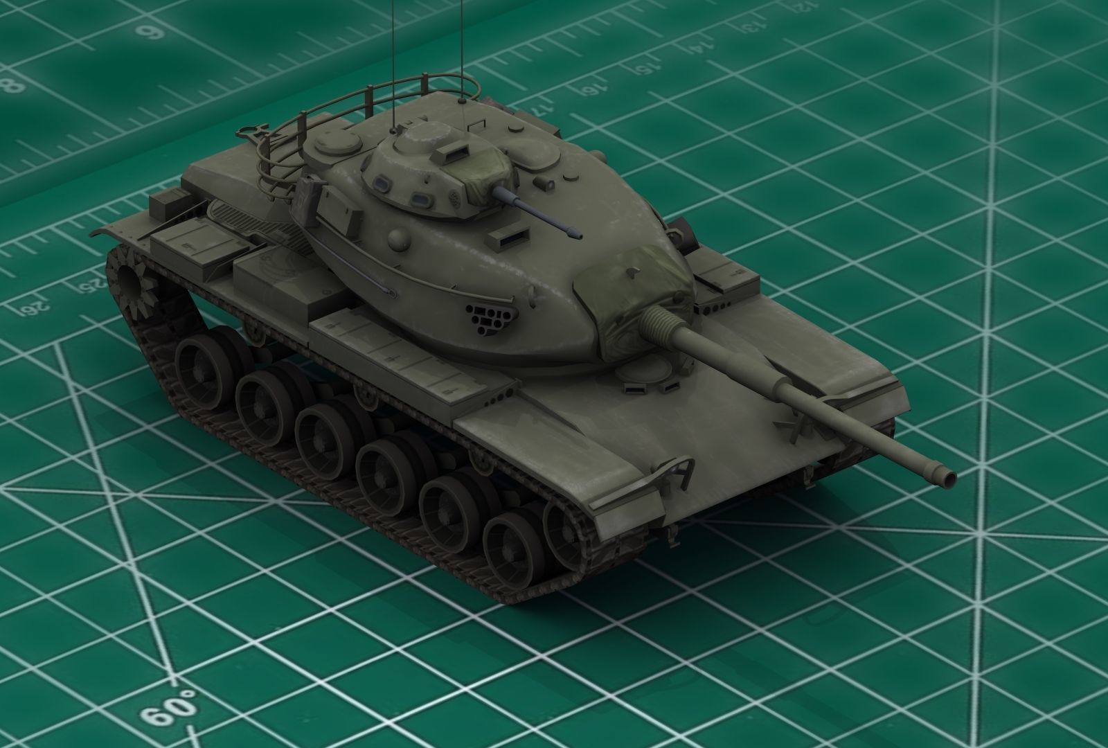 M60A3 Tank 3D print model_3