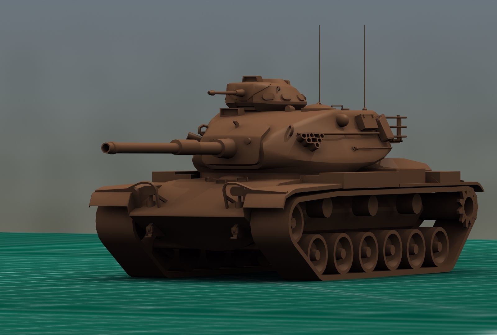 M60A3 Tank 3D print model_8