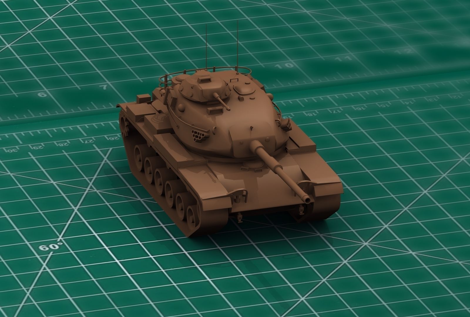 M60A3 Tank 3D print model_2