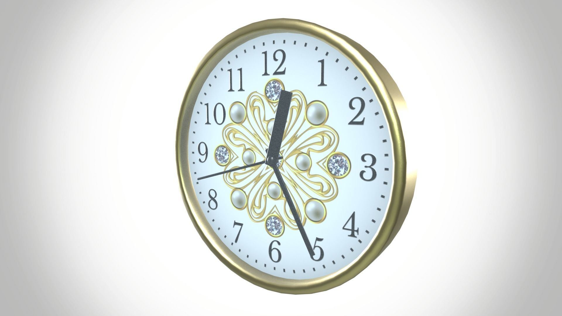 Wall Clock Low-poly 3D model_3