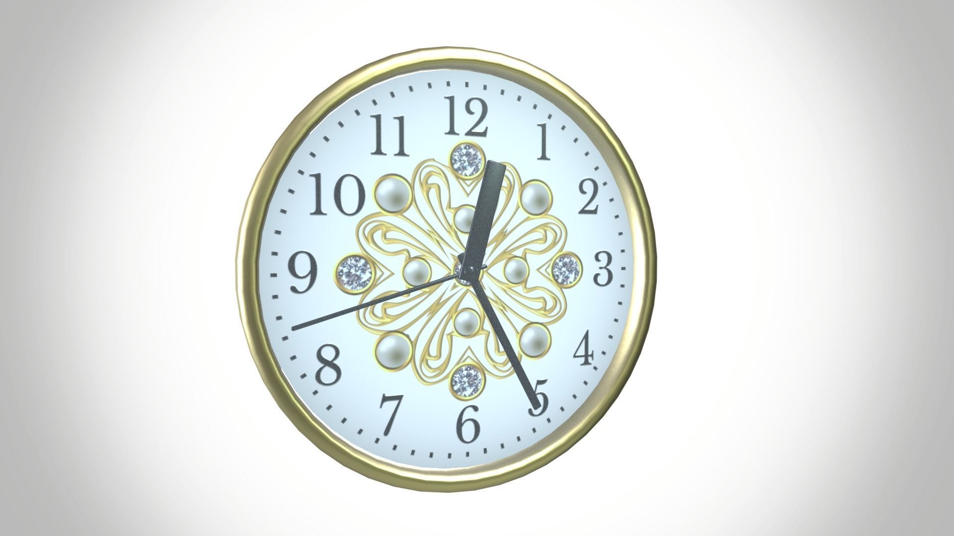 Wall Clock Low-poly 3D model_2