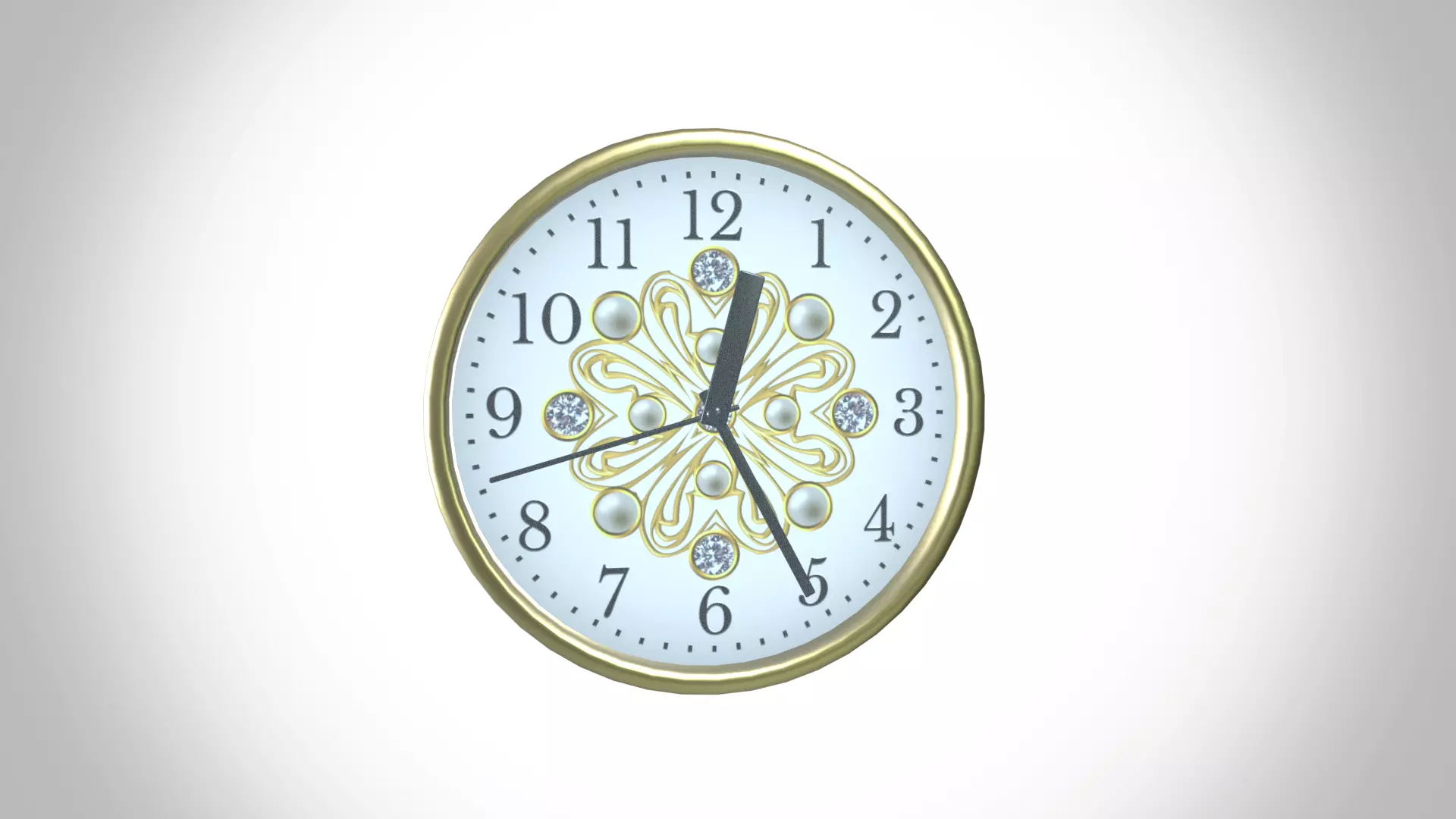 Wall Clock Low-poly 3D model_0