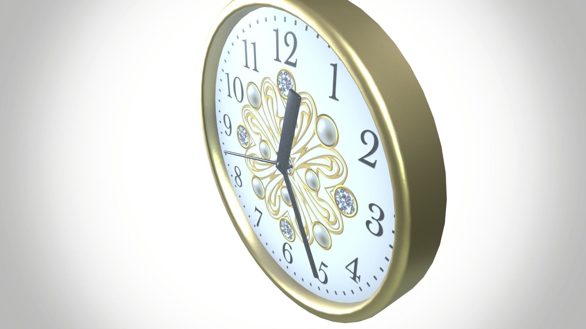 Wall Clock Low-poly 3D model_7