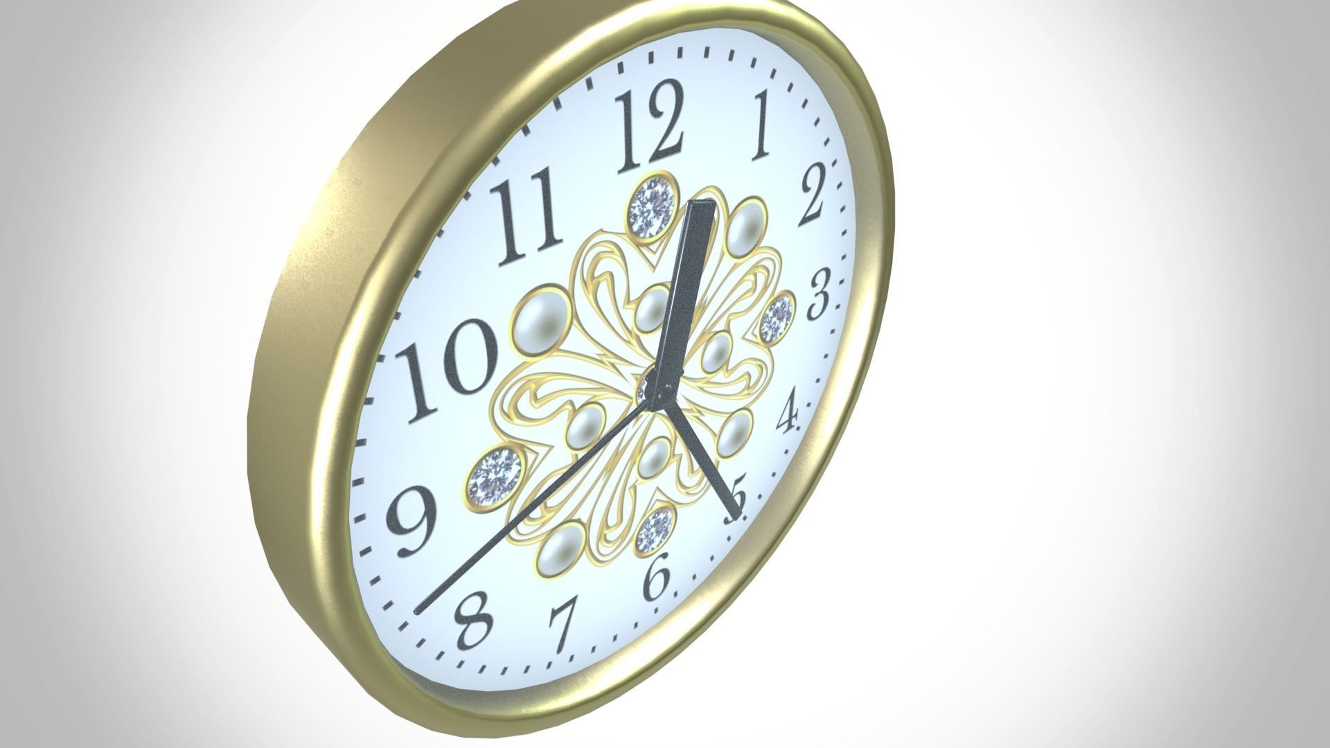 Wall Clock Low-poly 3D model_6