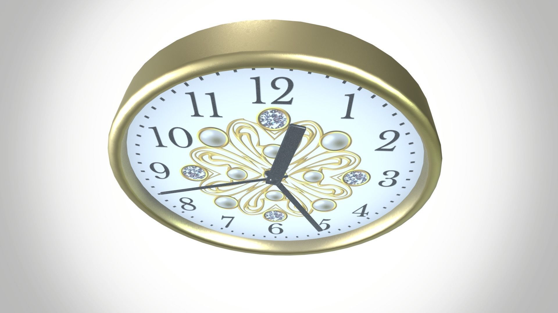 Wall Clock Low-poly 3D model_8