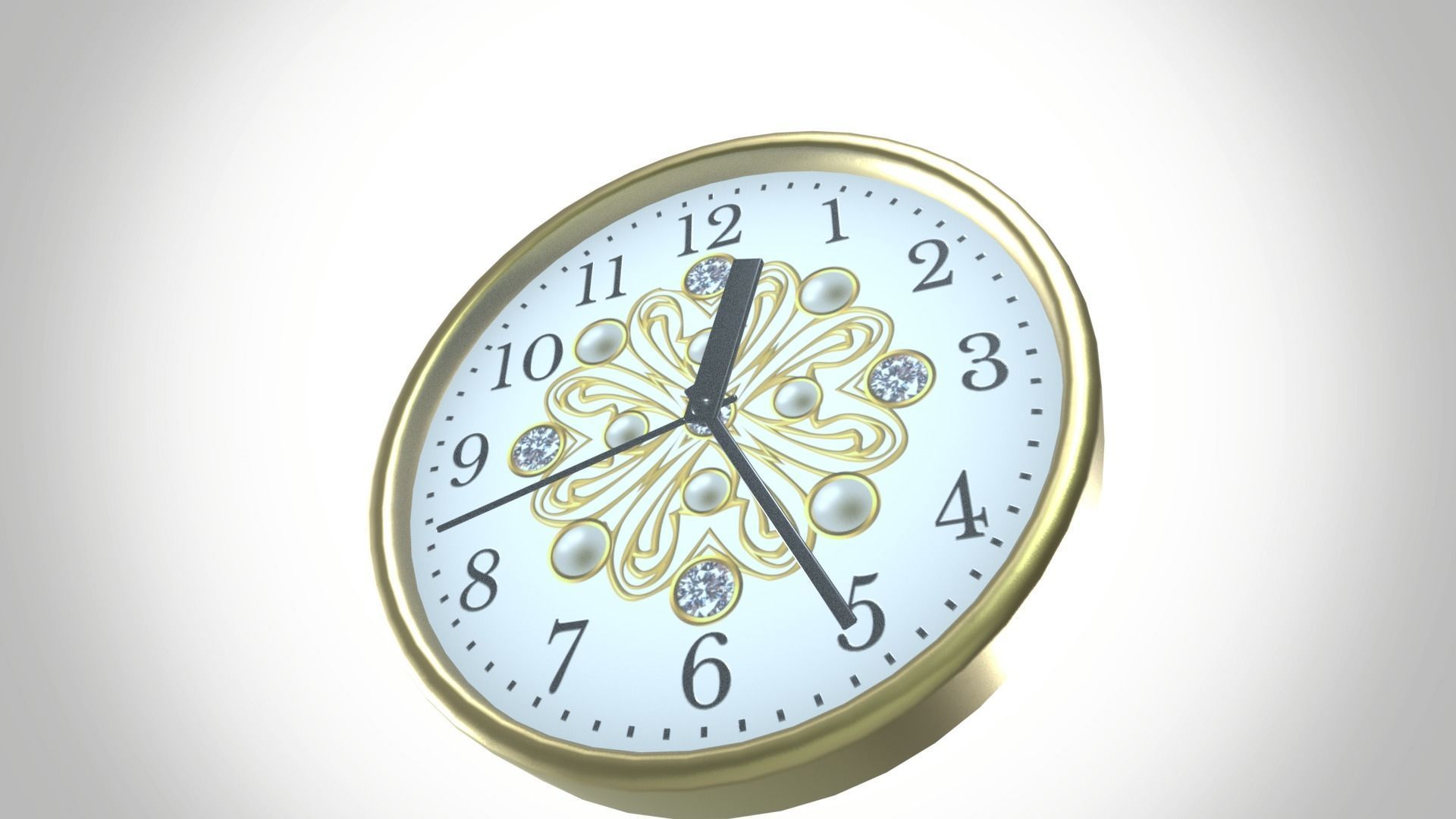 Wall Clock Low-poly 3D model_4