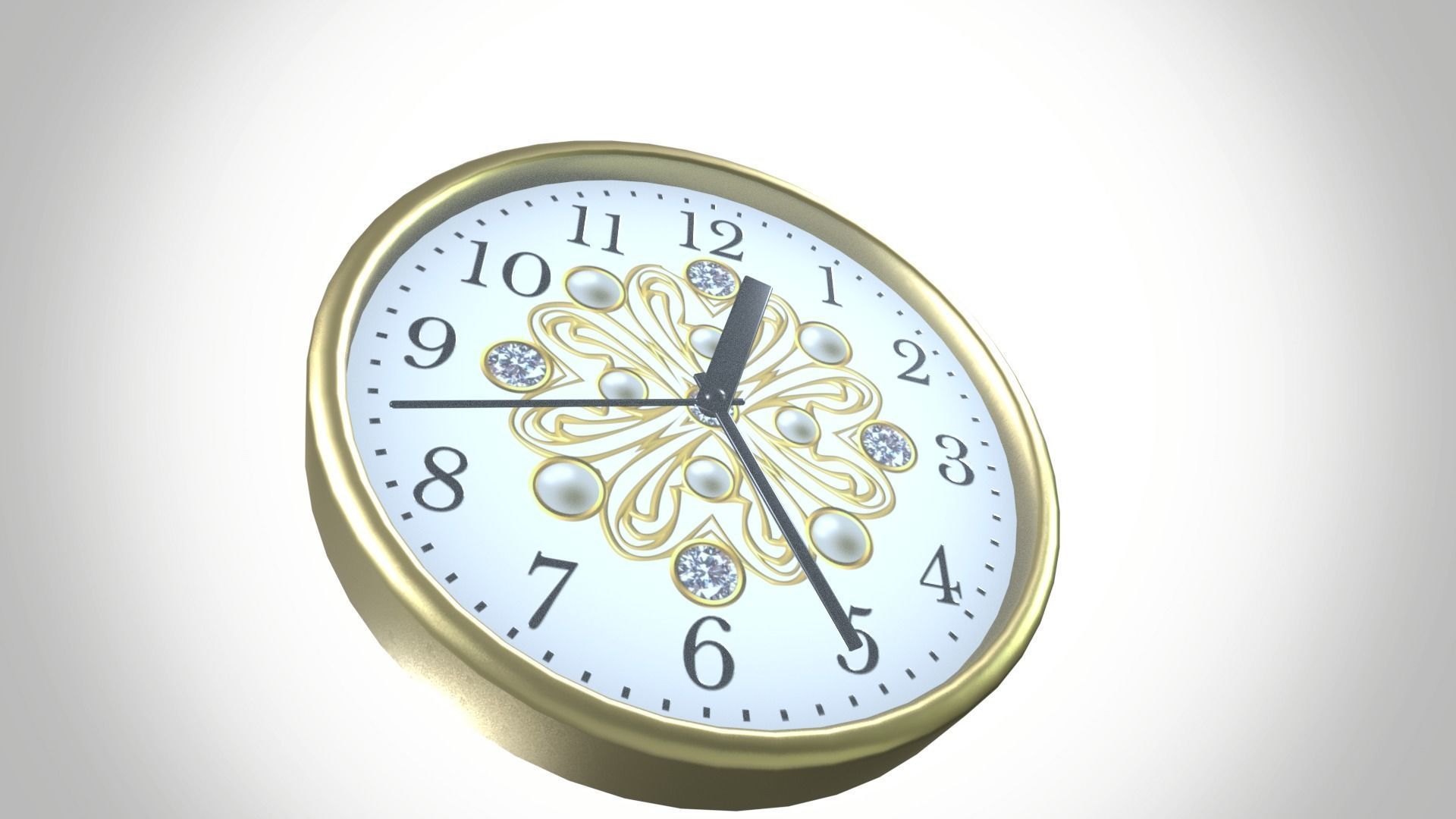 Wall Clock Low-poly 3D model_5
