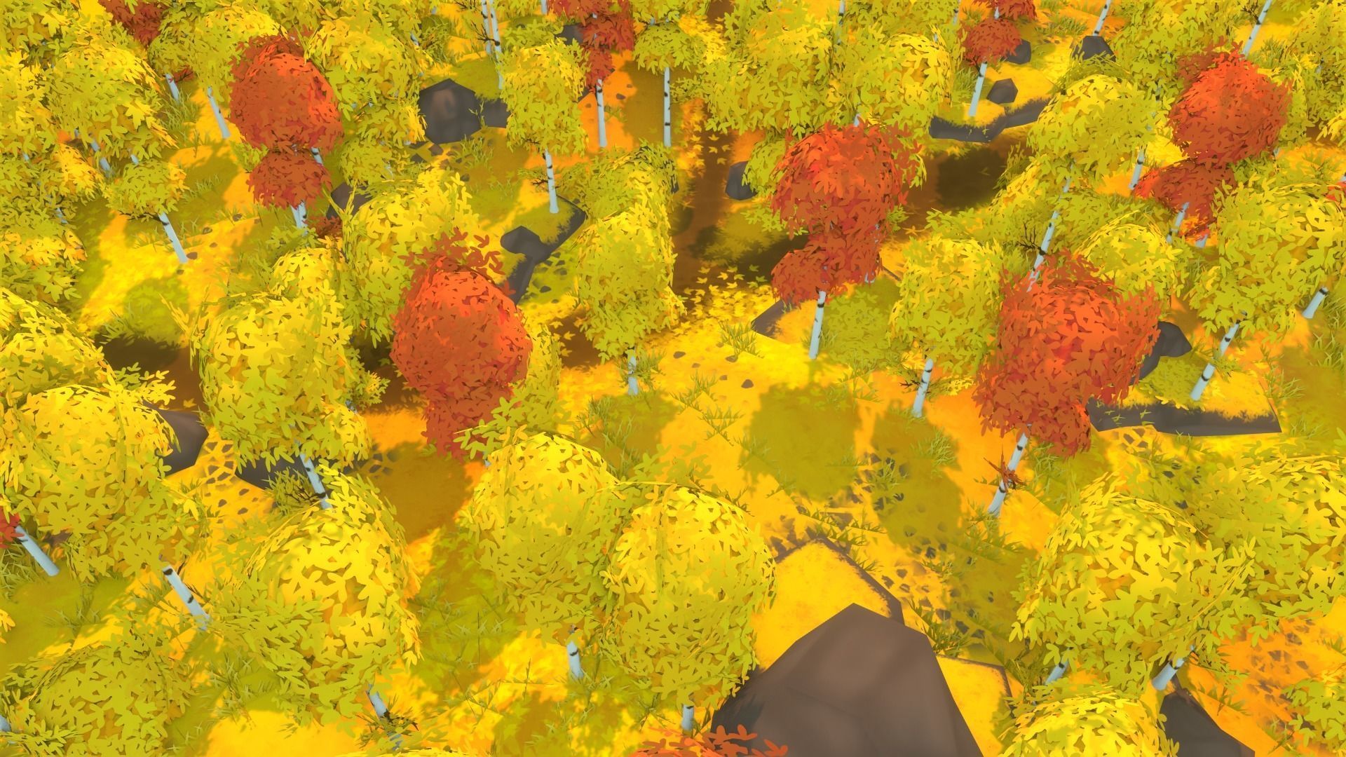 Autumn Forest - Hand Painted Low-poly 3D model_9