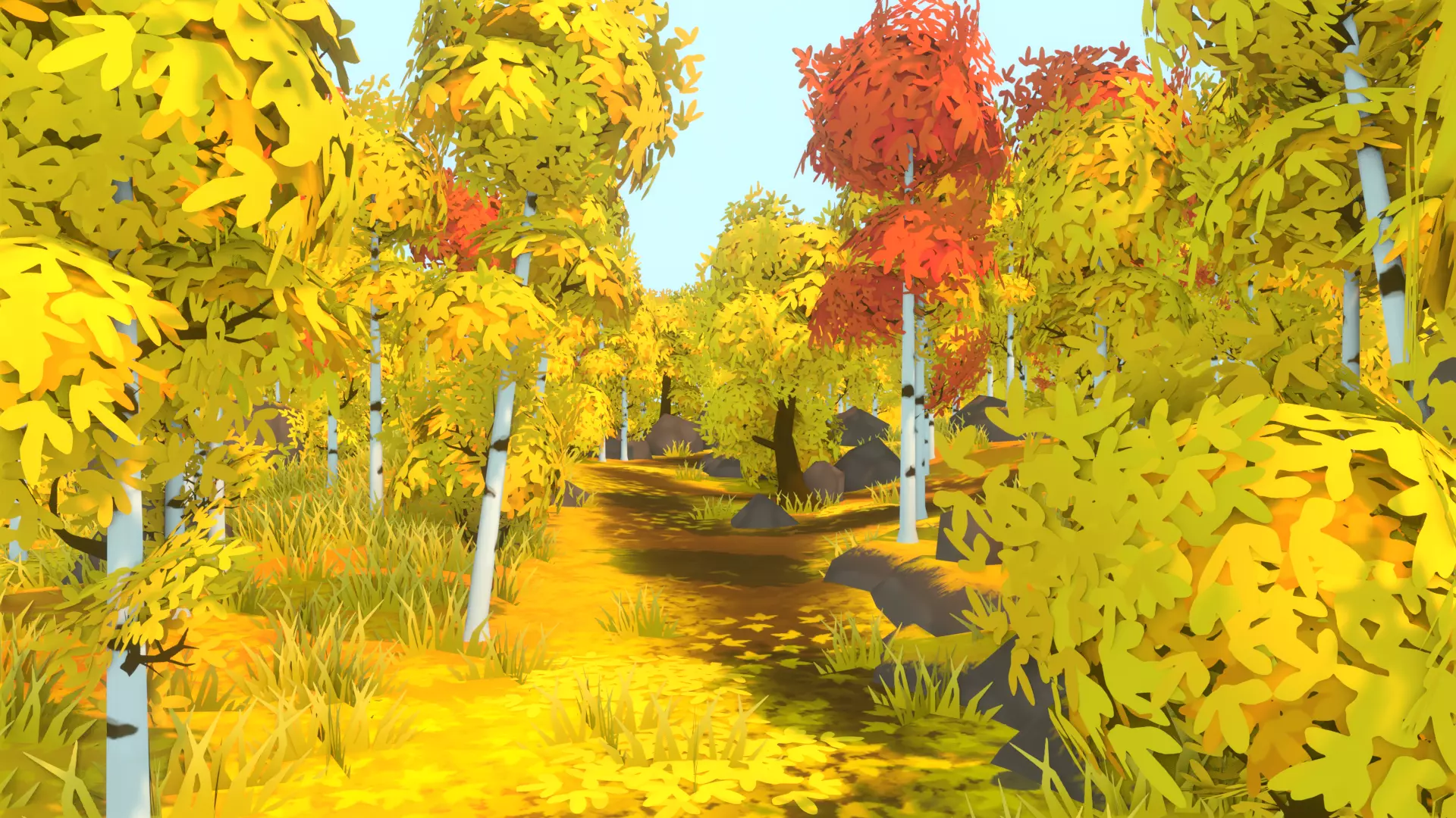 Autumn Forest - Hand Painted Low-poly 3D model_0