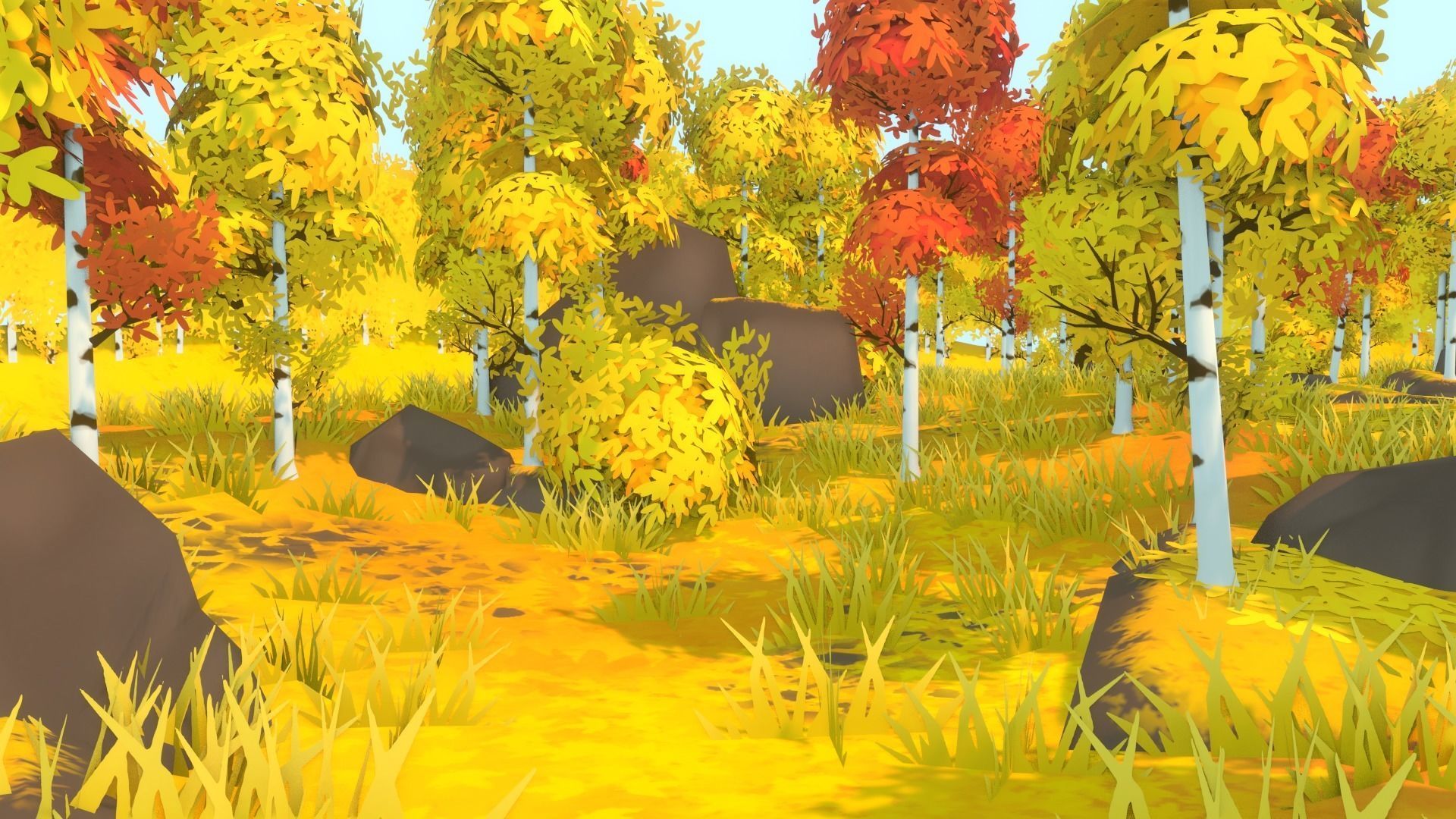 Autumn Forest - Hand Painted Low-poly 3D model_7
