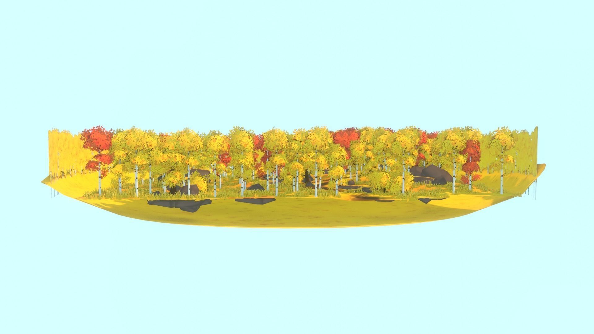Autumn Forest - Hand Painted Low-poly 3D model_11
