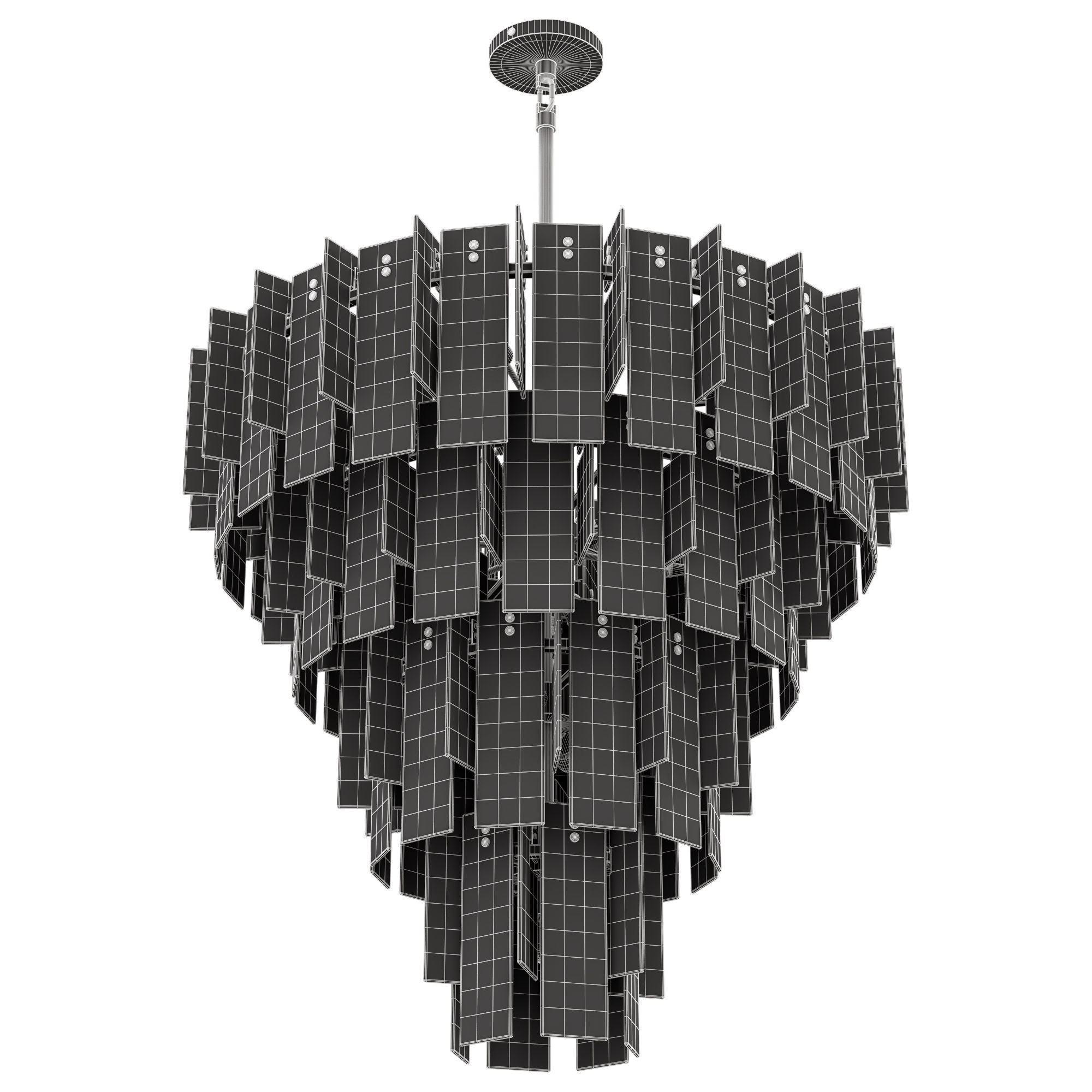 RH LATTICE TIERED ROUND CHANDELIER 3D model_2