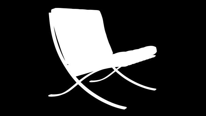 Barcelona Chair Low-poly 3D model 3