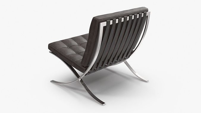 Barcelona Chair Low-poly 3D model 6