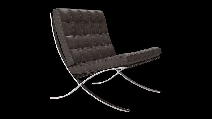 Barcelona Chair Low-poly 3D model 2