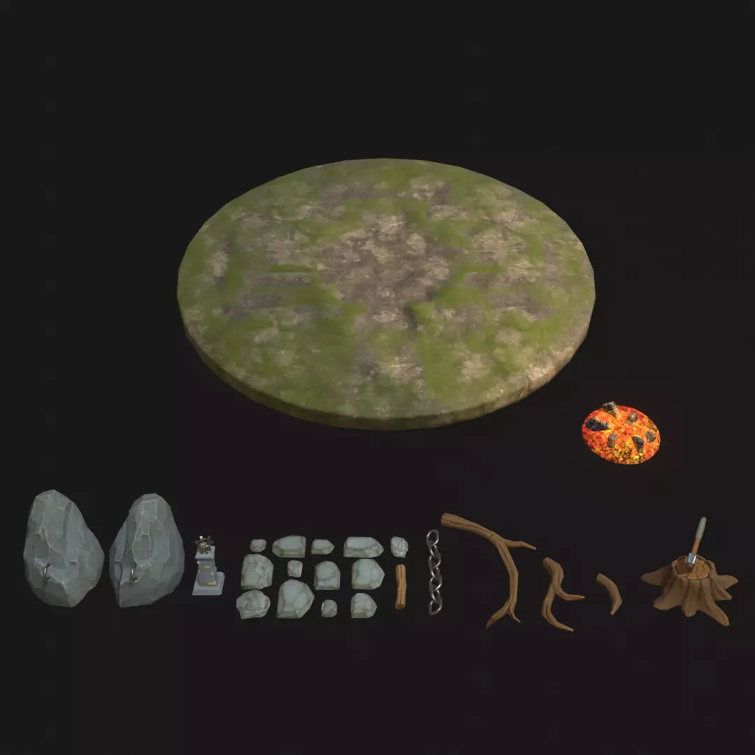 Stylized Props Pack Low-poly 3D model_0