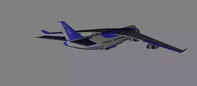 AirBlue Passenger Plane Airbus Low-poly 3D model
