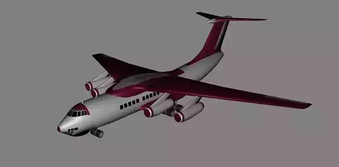 Passenger Plane Airbus Qatar Airways Low-poly 3D model