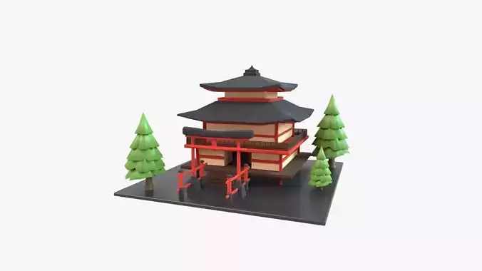 Temple Japanese 3D Illustration