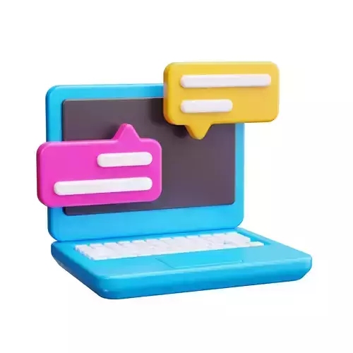 3D Chat Communications Laptop Model