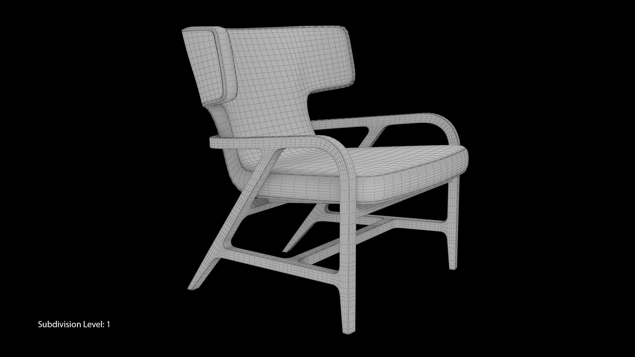 Maxalto Fulgens LXPL chair Low-poly 3D model_9