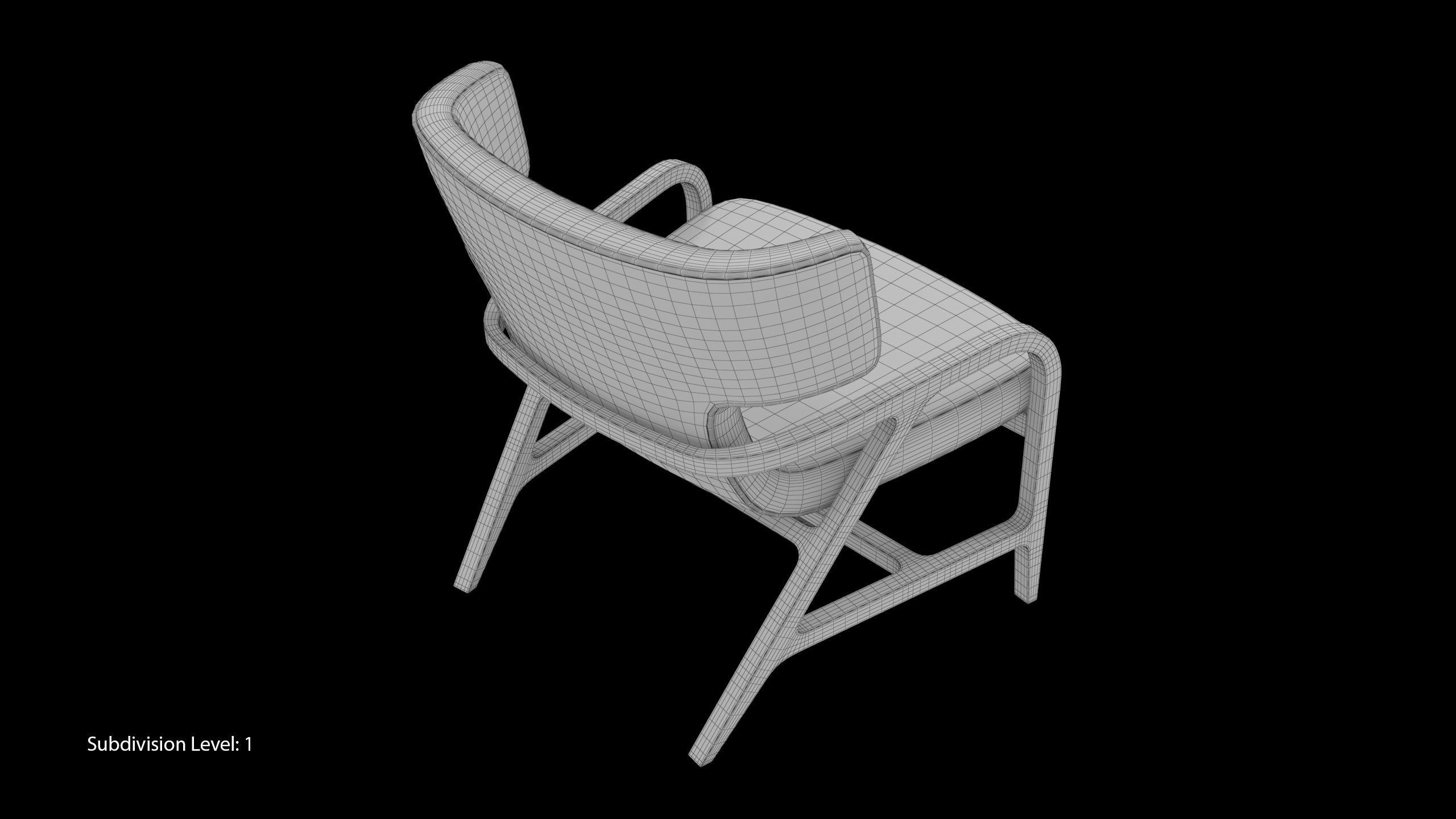 Maxalto Fulgens LXPL chair Low-poly 3D model_11