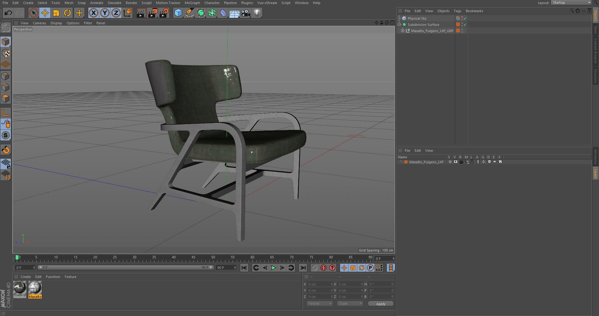 Maxalto Fulgens LXPL chair Low-poly 3D model_26