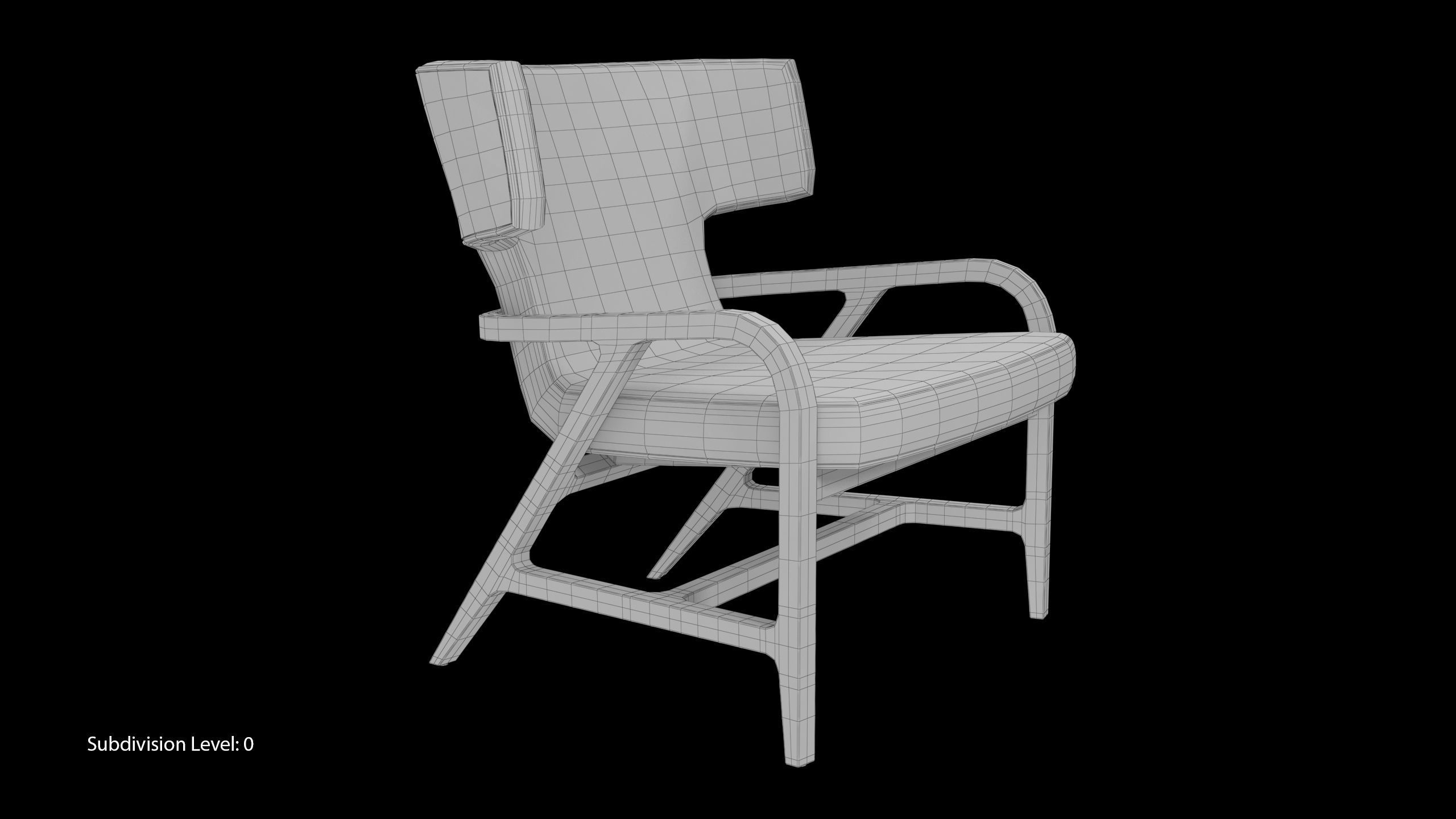 Maxalto Fulgens LXPL chair Low-poly 3D model_8