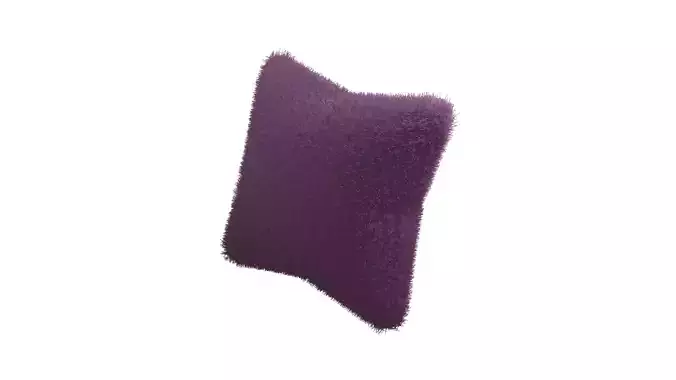 Square Faux Fur Pillow 1 3D Model