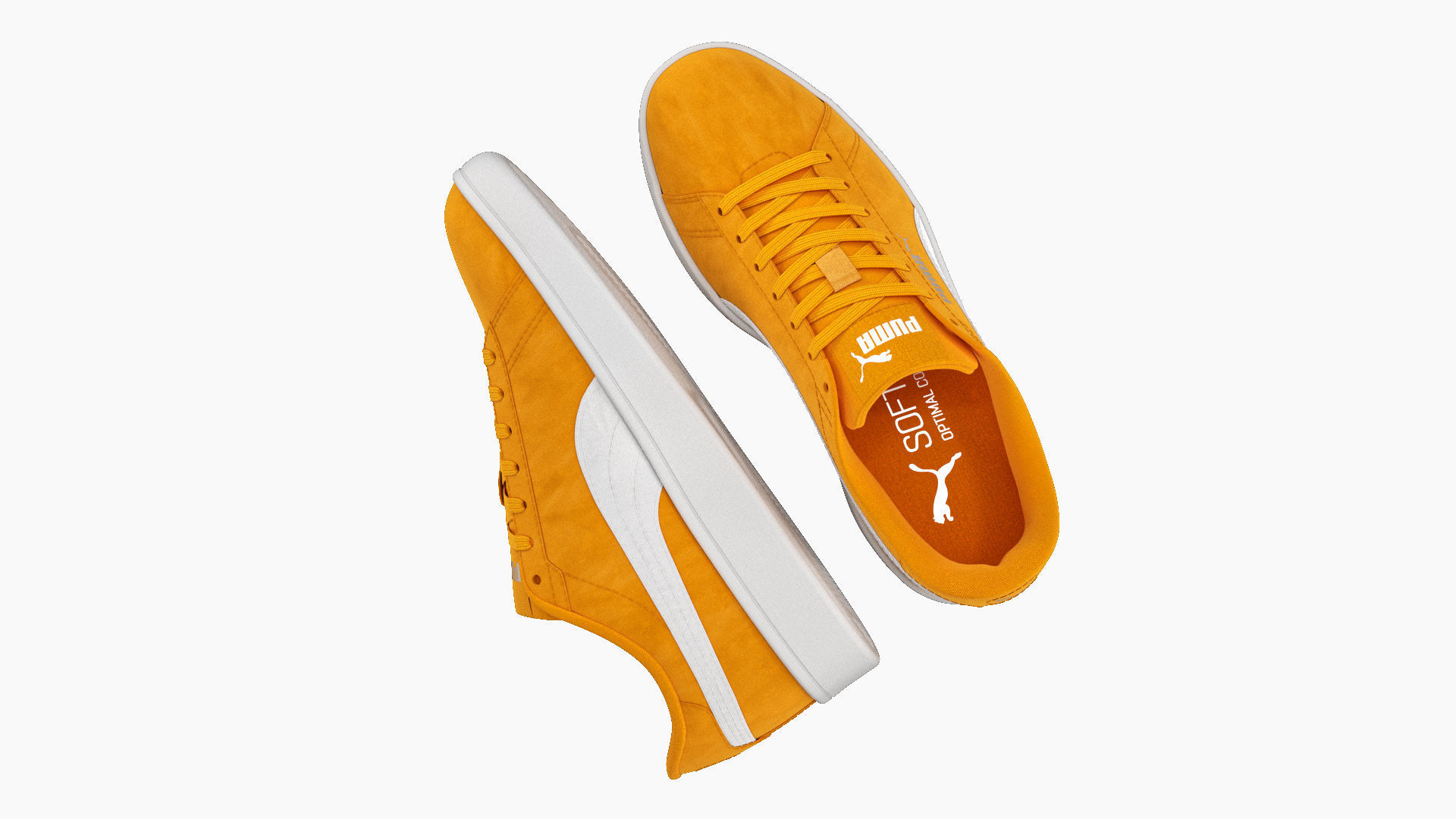Puma Smash 3 Orange Suede Sneakers 3D model_2