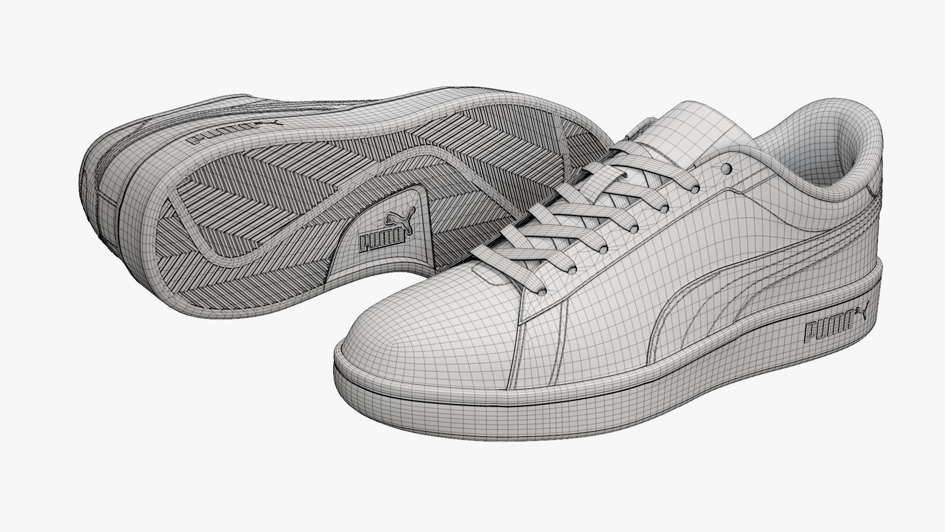 Puma Smash 3 Orange Suede Sneakers 3D model_13