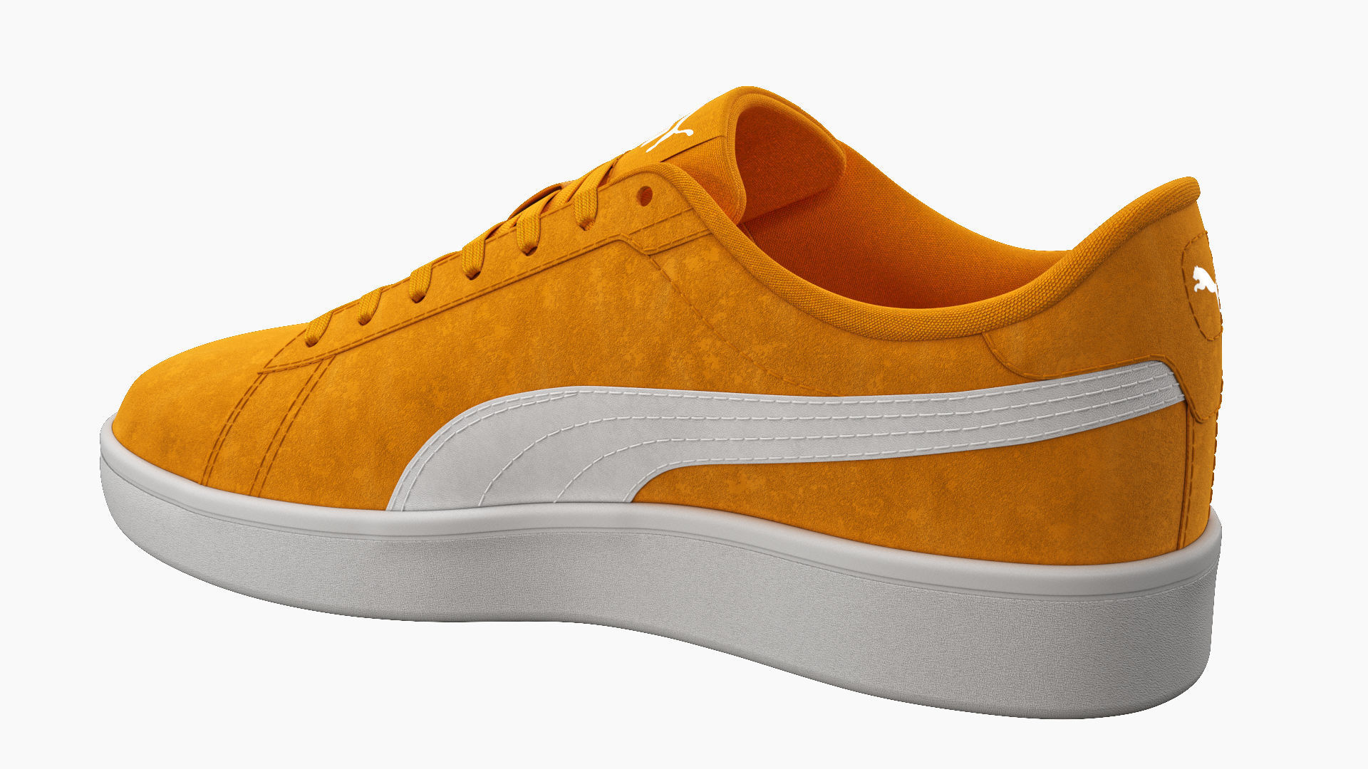 Puma Smash 3 Orange Suede Sneakers 3D model_10