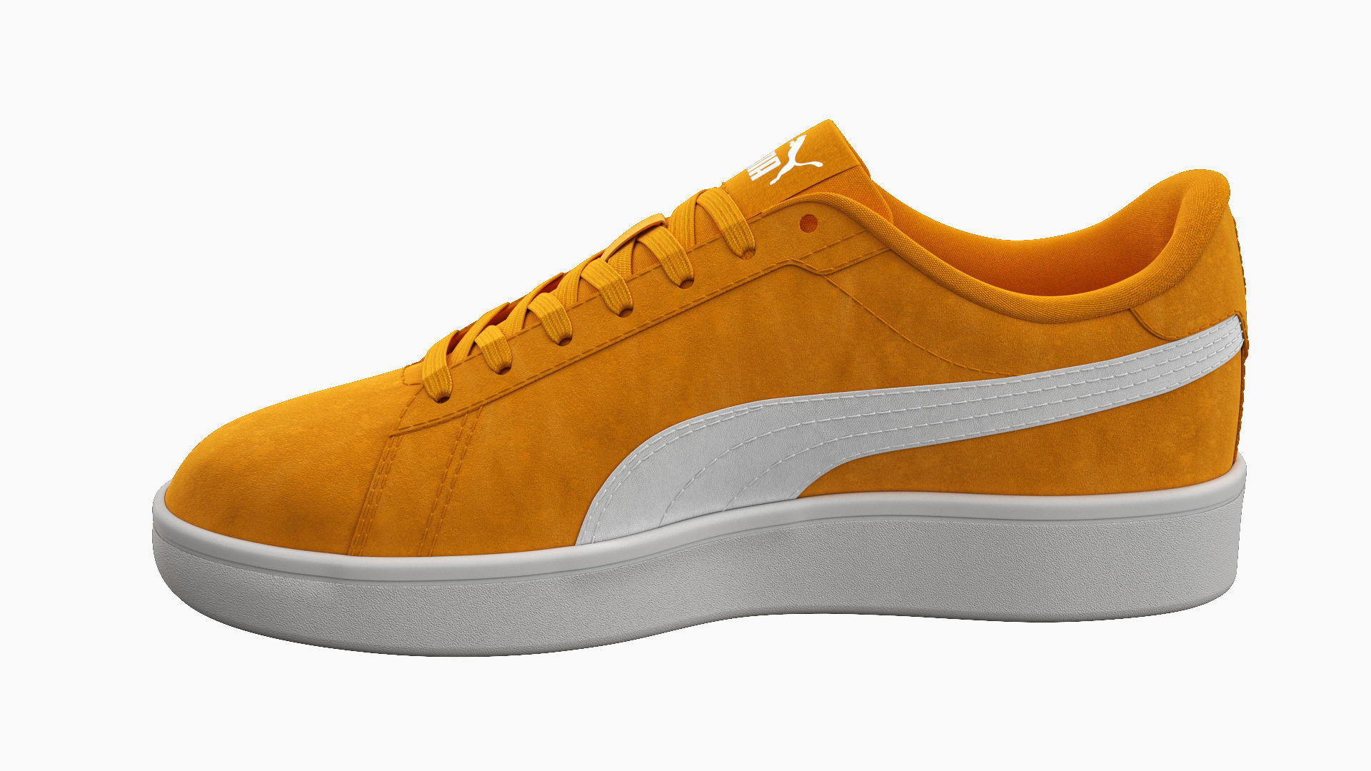 Puma Smash 3 Orange Suede Sneakers 3D model_7