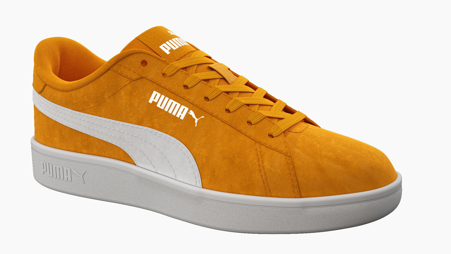Puma Smash 3 Orange Suede Sneakers 3D model_9