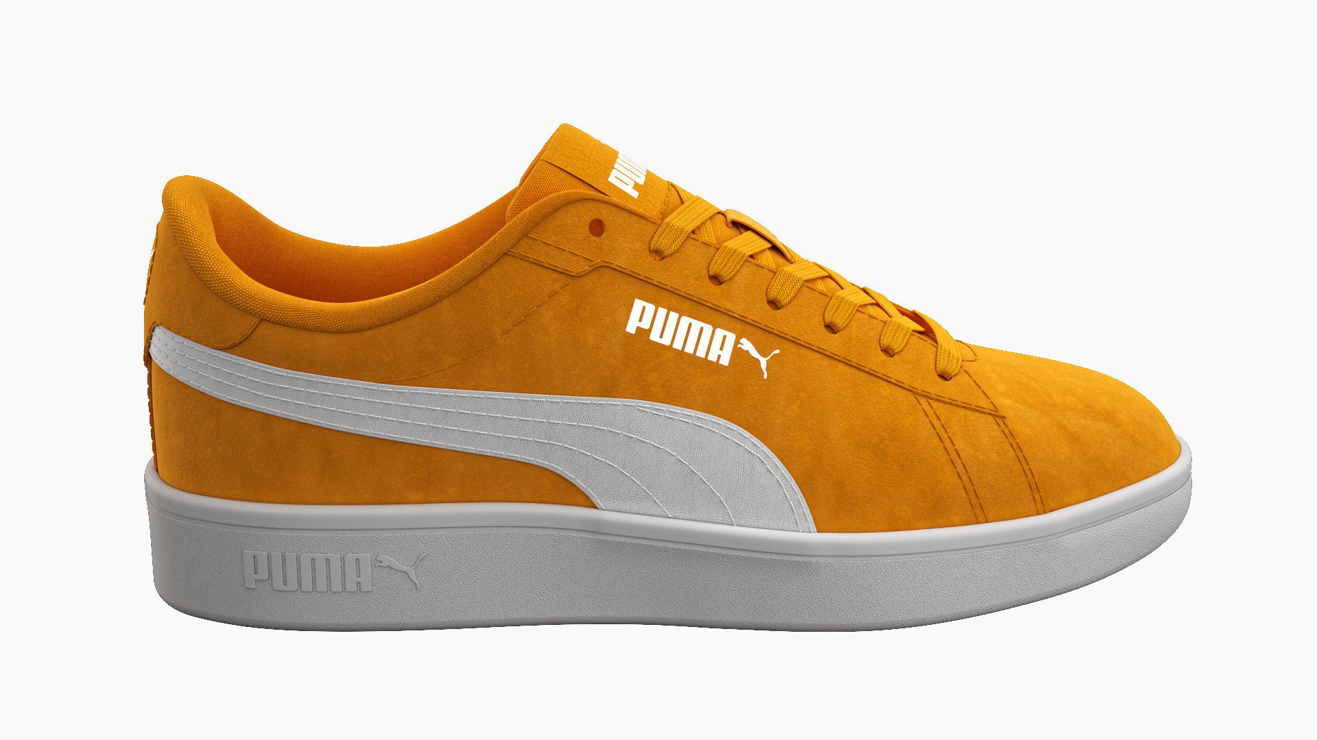 Puma Smash 3 Orange Suede Sneakers 3D model_6