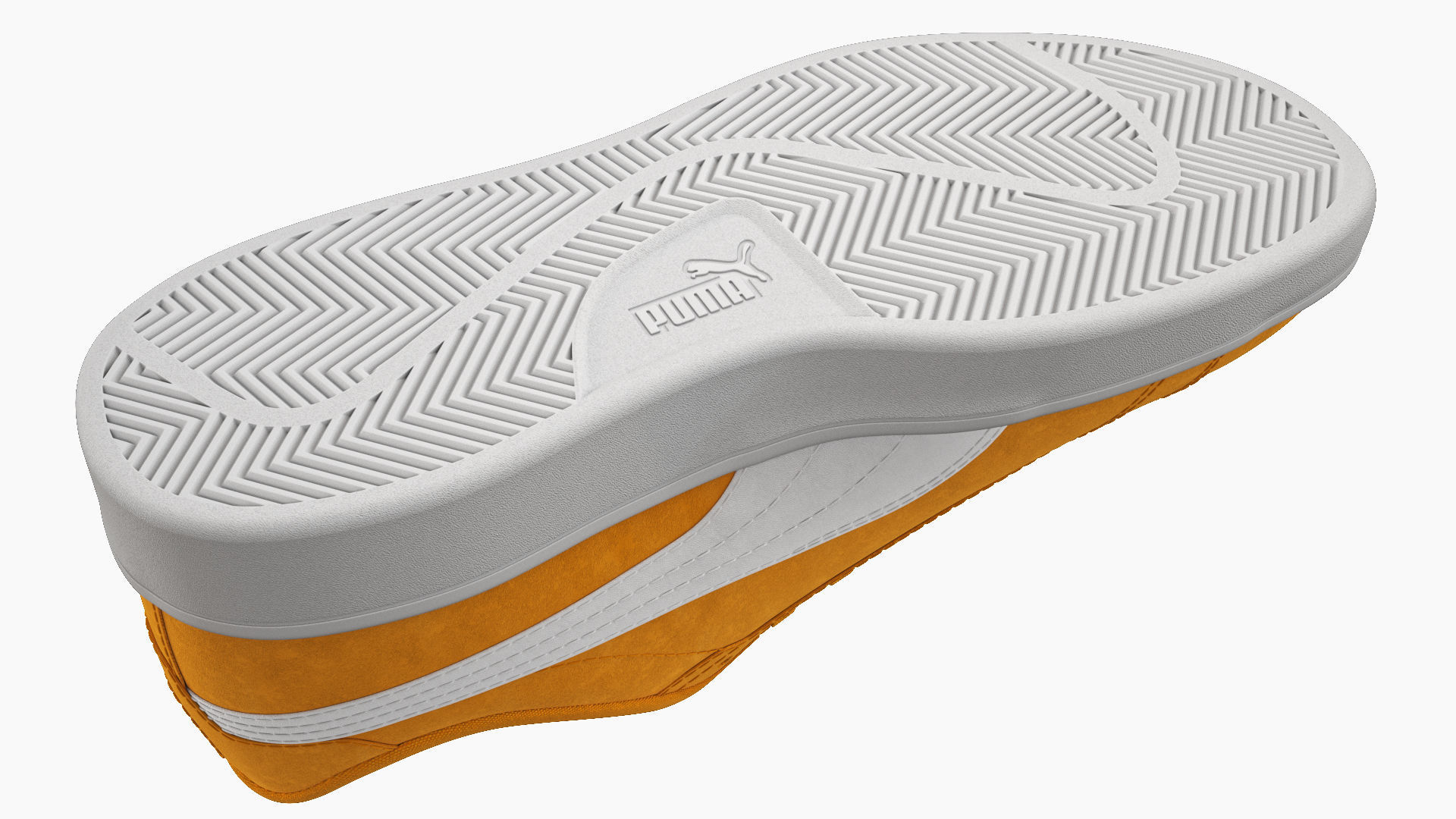 Puma Smash 3 Orange Suede Sneakers 3D model_8