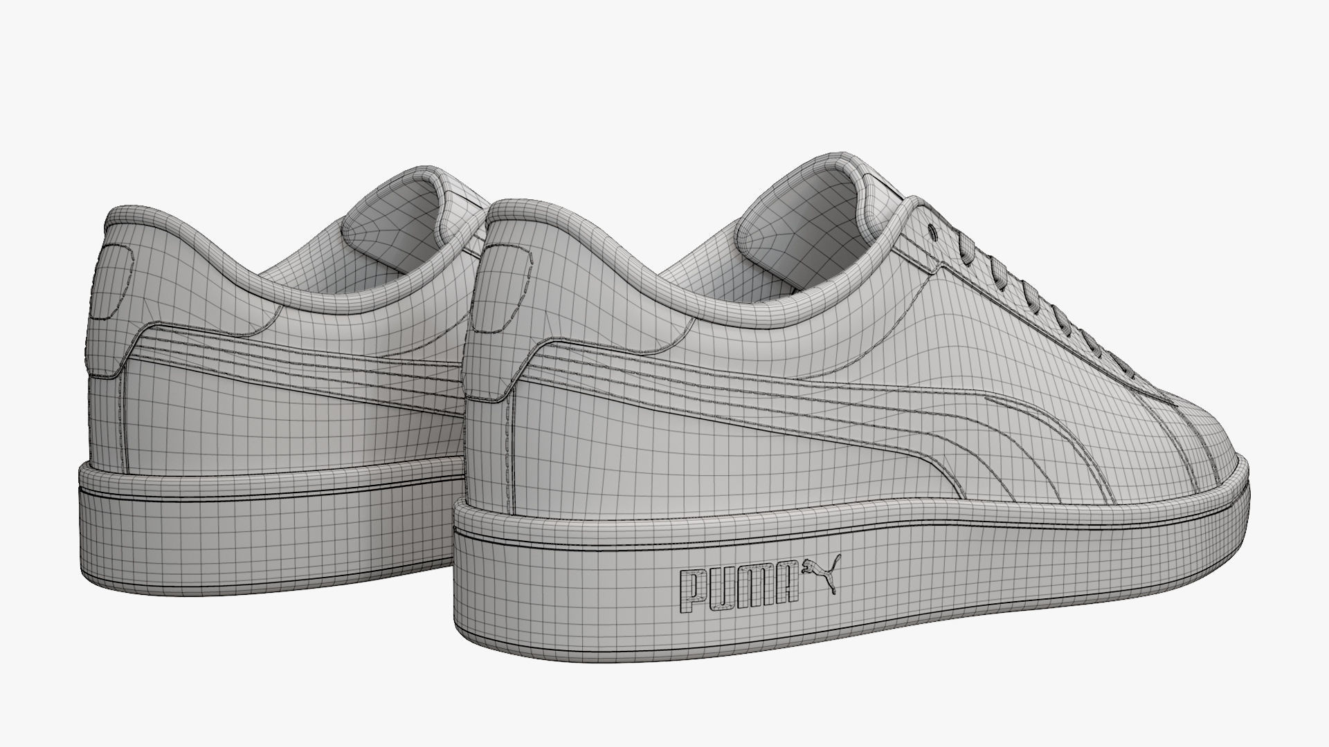 Puma Smash 3 Orange Suede Sneakers 3D model_15