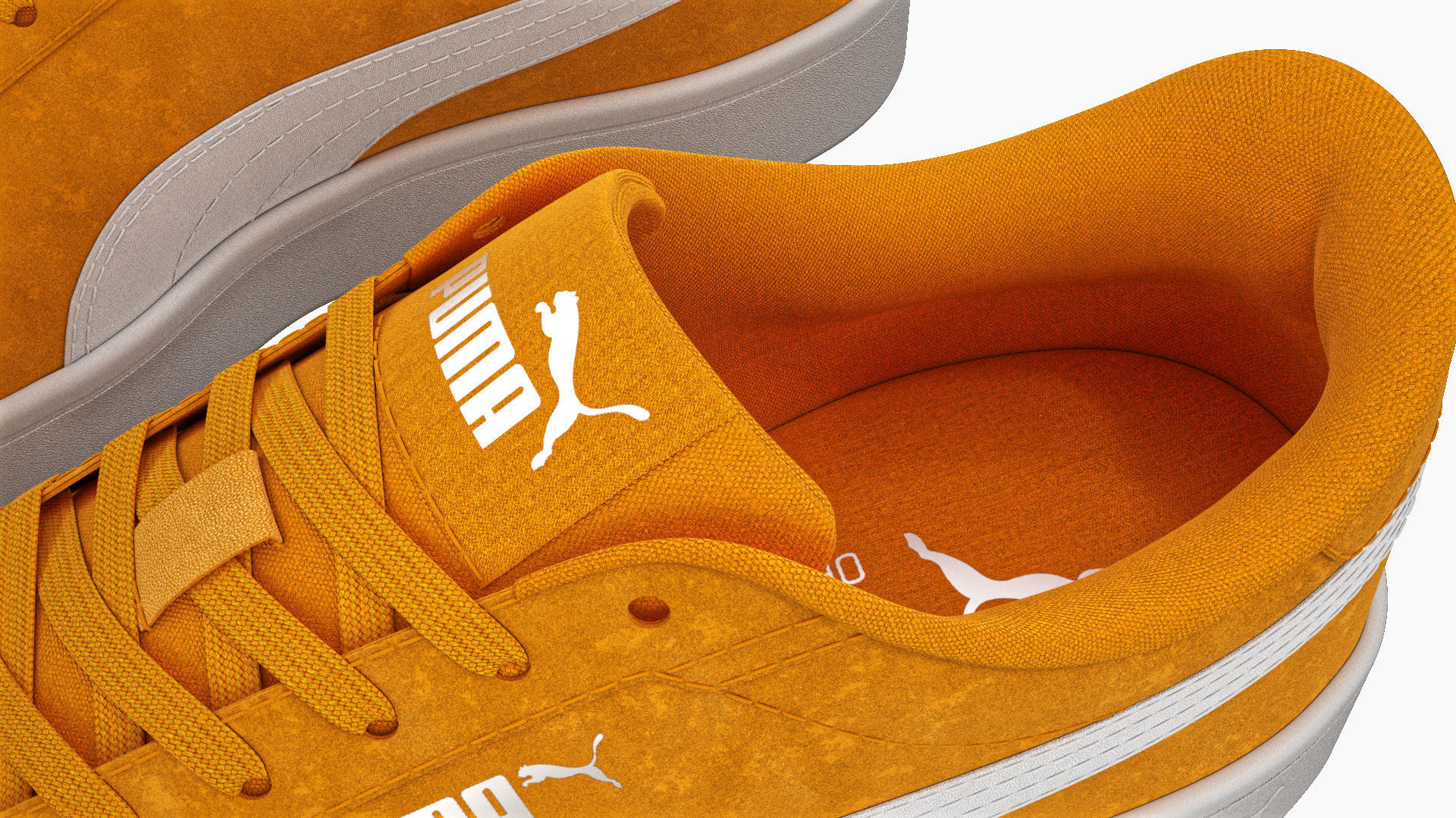 Puma Smash 3 Orange Suede Sneakers 3D model_11