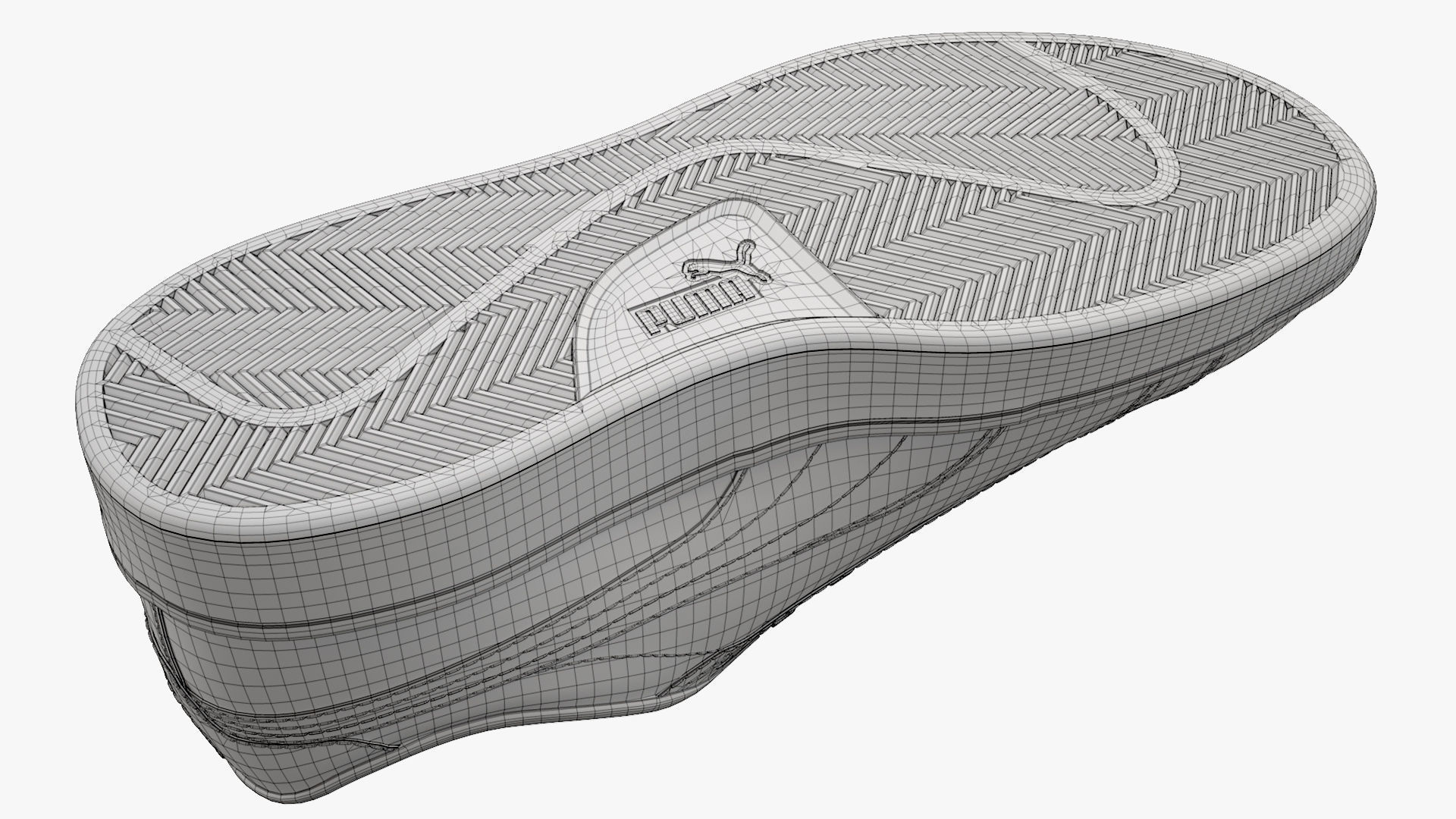 Puma Smash 3 Orange Suede Sneakers 3D model_16